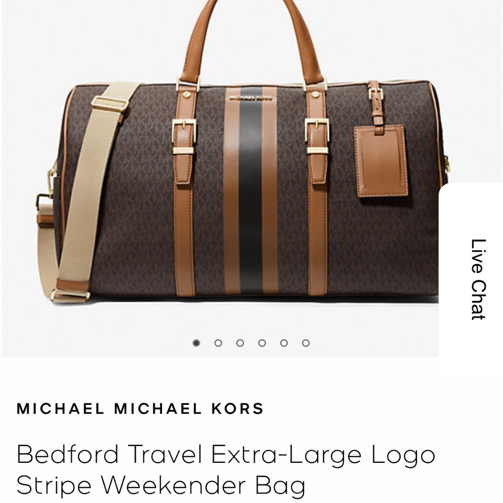 Bedford Travel Extra-Large Logo Stripe Weekender Bag